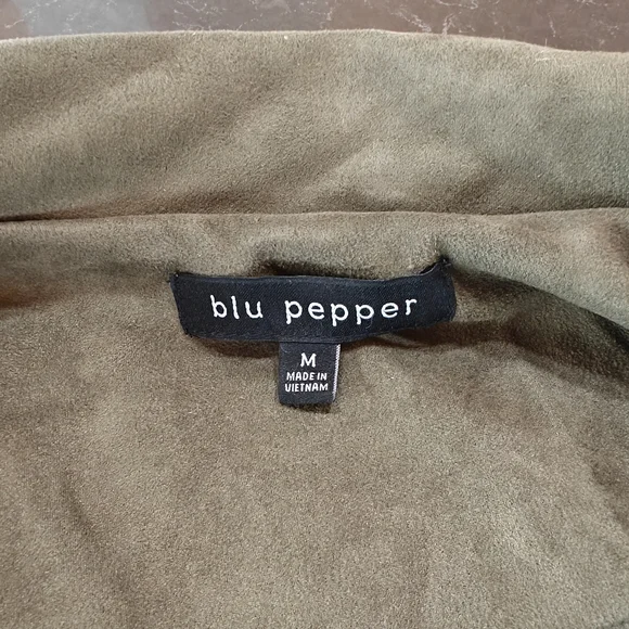 Blu Pepper Olive Bomber Jacket - Picture 3 of 5